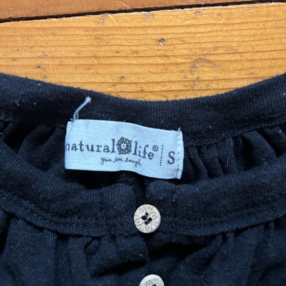 Natural Life Relaxed Button Down Midi Dress - black - Picture 3 of 4